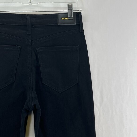 Express Skyscraper Mid-Rise Jeans Women 2R Hyper Stretch Vented Inside Hem Black - Picture 9 of 16